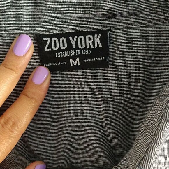 Zoo York Long Sleeve Button Up Shirt Gray Medium - Picture 3 of 6